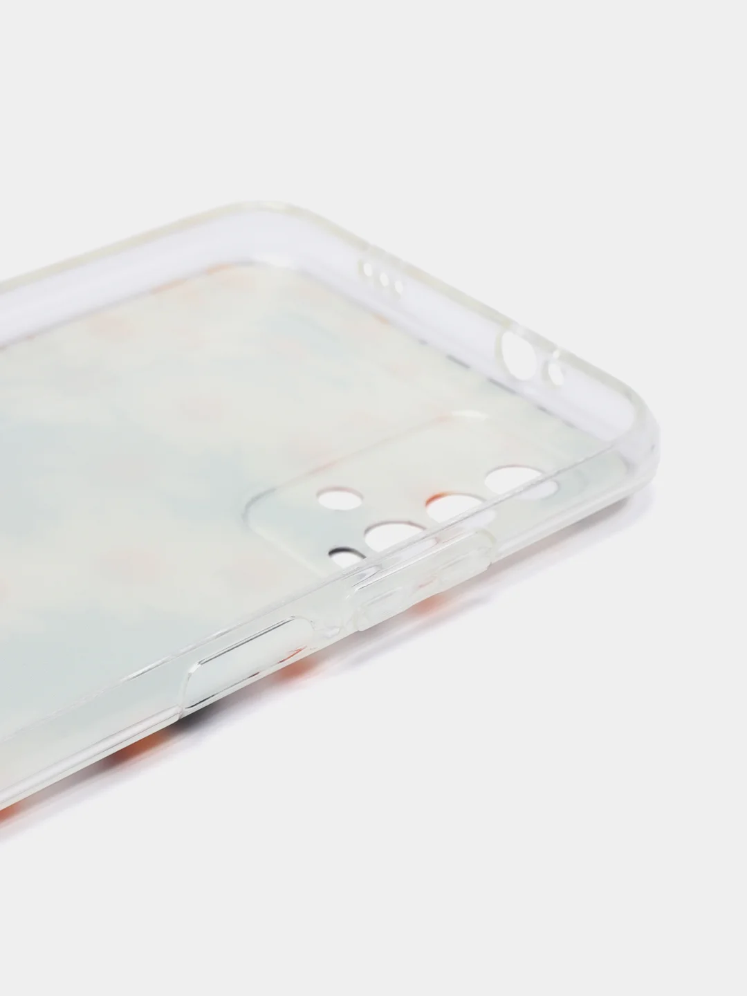 Золотой силиконовый чехол на Xiaomi Redmi 9T / Редми 9Т прозрачный, с рисунком, защита камеры