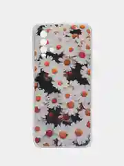 Золотой силиконовый чехол на Xiaomi Redmi 9T / Редми 9Т прозрачный, с рисунком, защита камеры