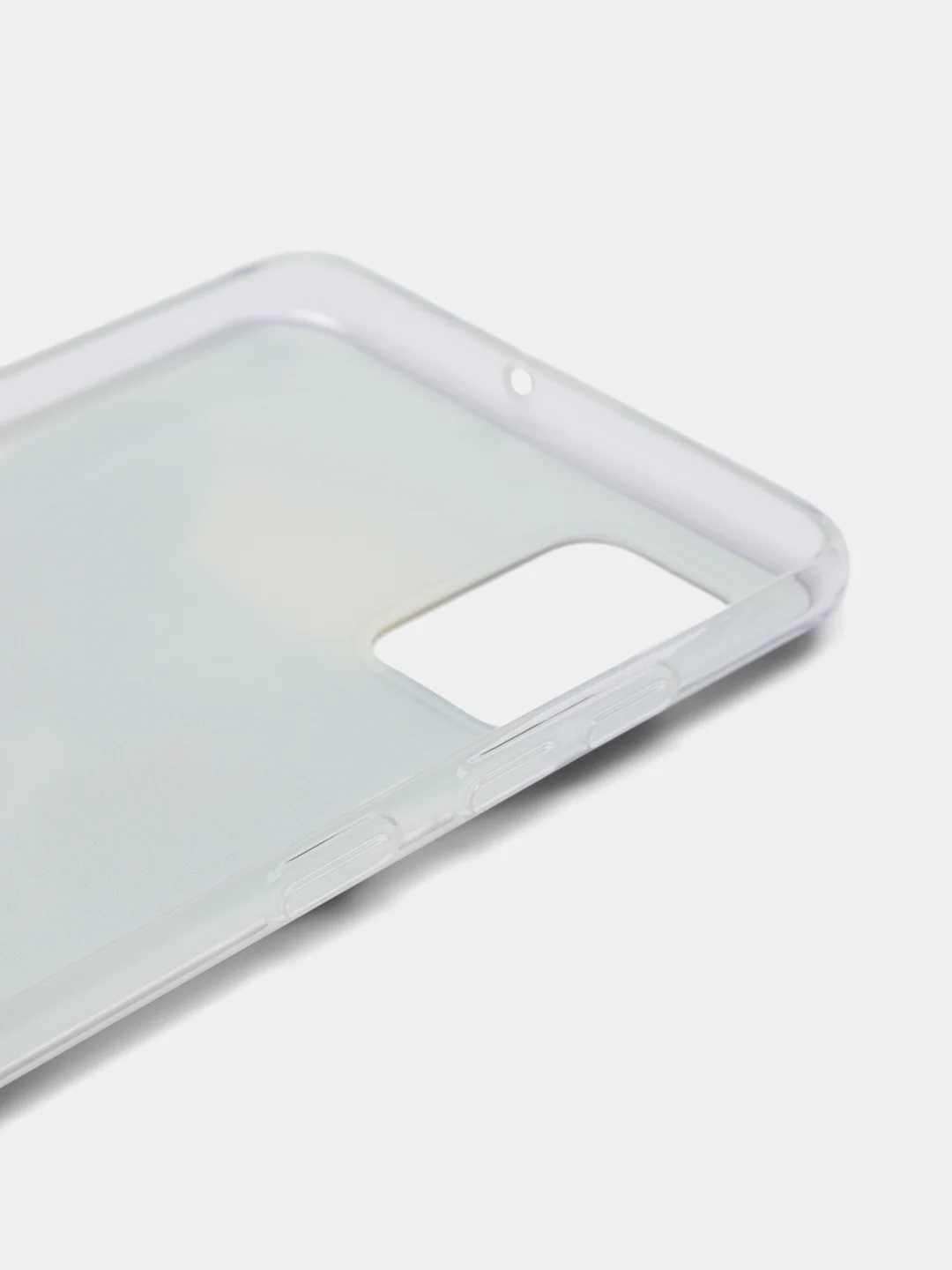 Синий меланж силиконовый чехол на Samsung Galaxy A51 / Самсунг А51 прозрачный с рисунком, защита камеры