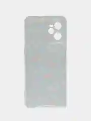 Светло-оранжевый силиконовый чехол на Realme C35 / Реалми С35 прозрачный, с рисунком, защита камеры