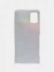 Пурпурный силиконовый чехол на Samsung Galaxy A51 / Самсунг А51 прозрачный с рисунком, защита камеры