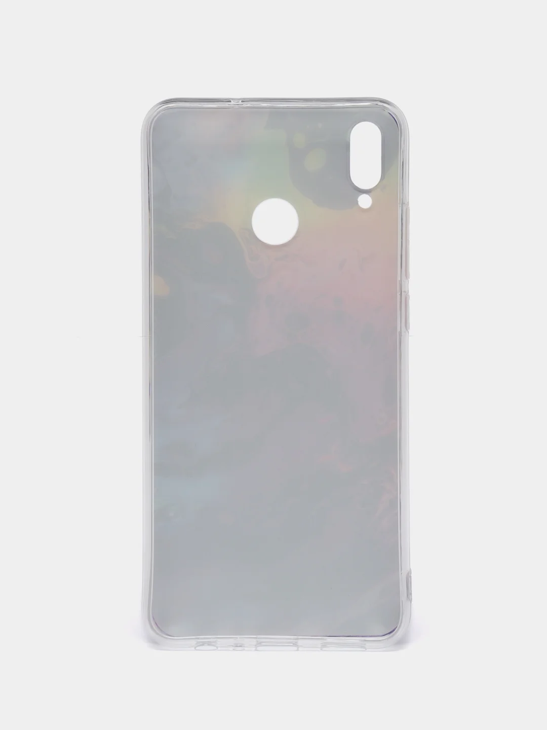 Пурпурный силиконовый чехол на Honor 8X / Хонор 8Х прозрачный, с рисунком, защита камеры