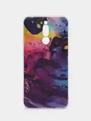 Пурпурный силиконовый чехол на Xiaomi Redmi 8 / Сяоми Редми 8 прозрачный, с рисунком, защита камеры