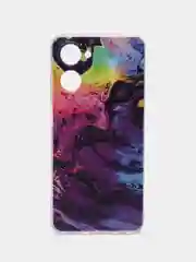 Пурпурный силиконовый чехол на Realme 10 4G / Реалми 10 4G прозрачный, с рисунком, защита камеры