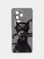 Серый чехол на Infinix Note 12 Pro 4G/Note 12 2023 / Инфиникс Нот 12 2023 прозрачный, с рисунком