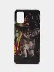 Медный силиконовый чехол на Samsung Galaxy A51 / Самсунг А51 прозрачный с рисунком, защита камеры