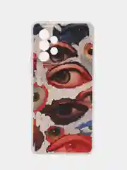 Кремовый чехол на Samsung Galaxy A53 5G / Галакси А53 5G прозрачный, с рисунком, защита камеры