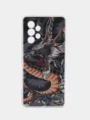 Коричневый чехол на Samsung Galaxy A53 5G / Галакси А53 5G прозрачный, с рисунком, защита камеры
