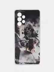 Песочный хаки чехол на Samsung Galaxy A53 5G / Галакси А53 5G прозрачный, с рисунком, защита камеры