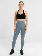 Синий меланж легинсы женские, спортивные, с высокой посадкой