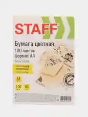 Бумага цветная для принтера офисная Staff, А4 80 г/м 100 листов, пастель, оранжевая 115358
