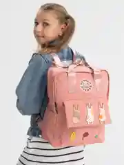 Розовый школьный рюкзак с ручками, ранец, портфель