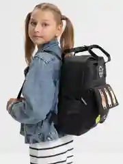Черный школьный рюкзак с ручками, ранец, портфель