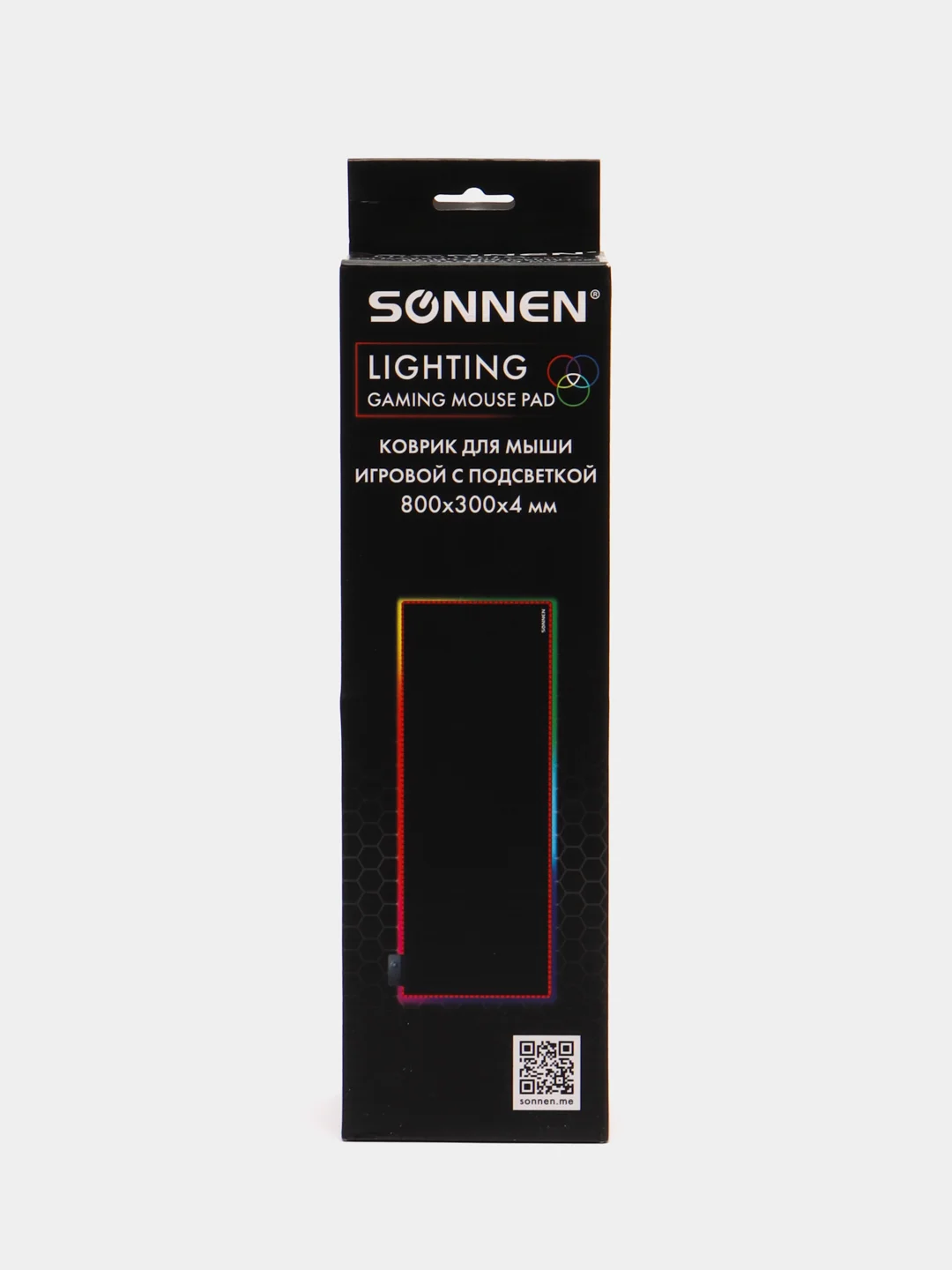 Коврик компьютерный игровой для мыши с подсветкой (RGB), 800x300х3 мм, Sonnen, 513614