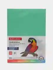 Бумага цветная для принтера офисная Brauberg, А4, 80 г/м2, 500 листов, зеленая, 115213