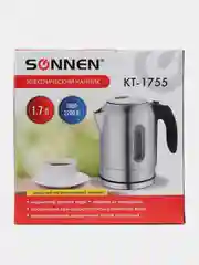 Чайник электрический металлический Sonnen KT-1755, 1,7л, 2200 Вт, нержавеющая сталь 453419