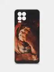 Светло-бежевый силиконовый чехол на Oppo Realme 8/8 Pro / Оппо Реалми 8/8 Про прозрачный, с рисунком