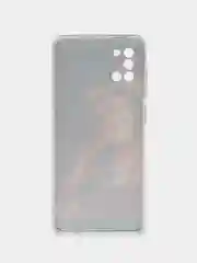 Светло-бежевый силиконовый чехол на Samsung Galaxy A31 / Самсунг А31 прозрачный с рисунком, защита камеры