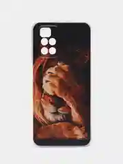 Светло-бежевый силиконовый чехол на Xiaomi Redmi 10 / Сяоми Редми 10 прозрачный с рисунком, защита камеры