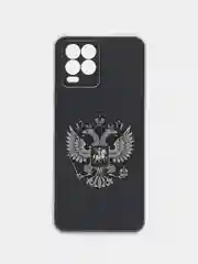 Приглушённый хаки силиконовый чехол на Oppo Realme 8/8 Pro / Оппо Реалми 8/8 Про прозрачный, с рисунком