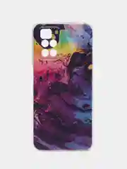 Пурпурный силиконовый чехол на Xiaomi Redmi 10 / Сяоми Редми 10 прозрачный с рисунком, защита камеры