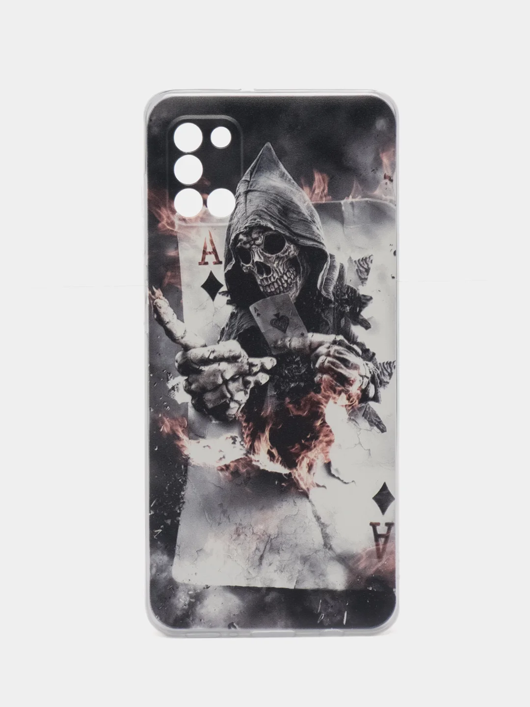 Песочный хаки силиконовый чехол на Samsung Galaxy A31 / Самсунг А31 прозрачный с рисунком, защита камеры