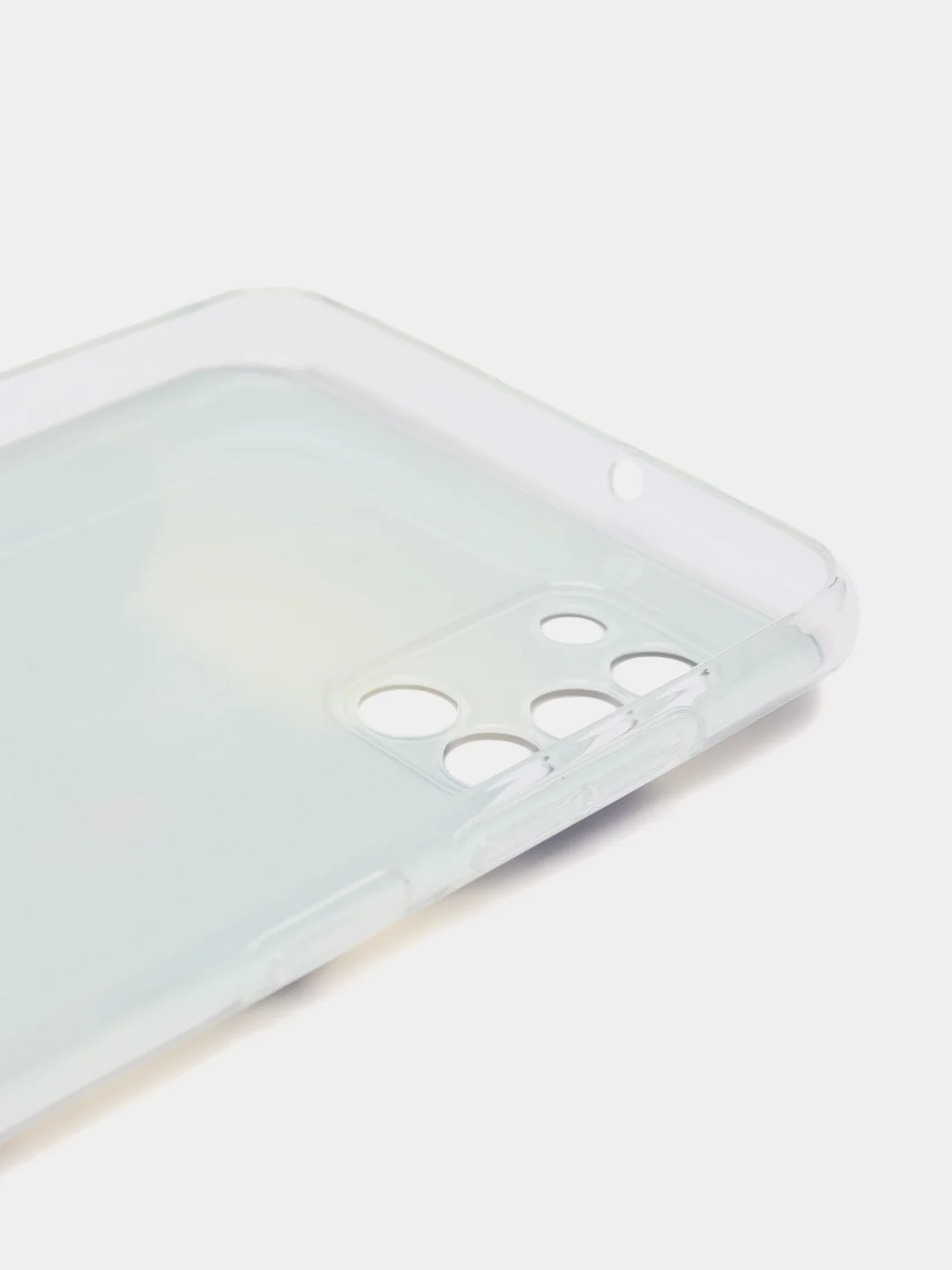 Синий меланж силиконовый чехол на Samsung Galaxy A31 / Самсунг А31 прозрачный с рисунком, защита камеры