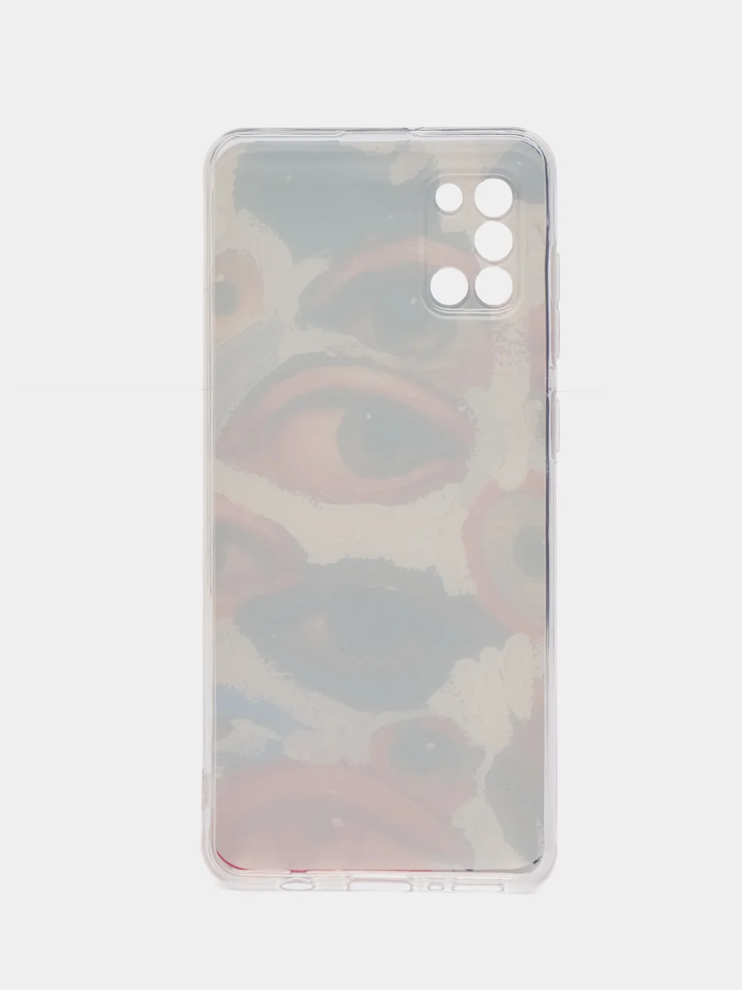Кремовый силиконовый чехол на Samsung Galaxy A31 / Самсунг А31 прозрачный с рисунком, защита камеры