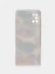 Кремовый силиконовый чехол на Samsung Galaxy A31 / Самсунг А31 прозрачный с рисунком, защита камеры