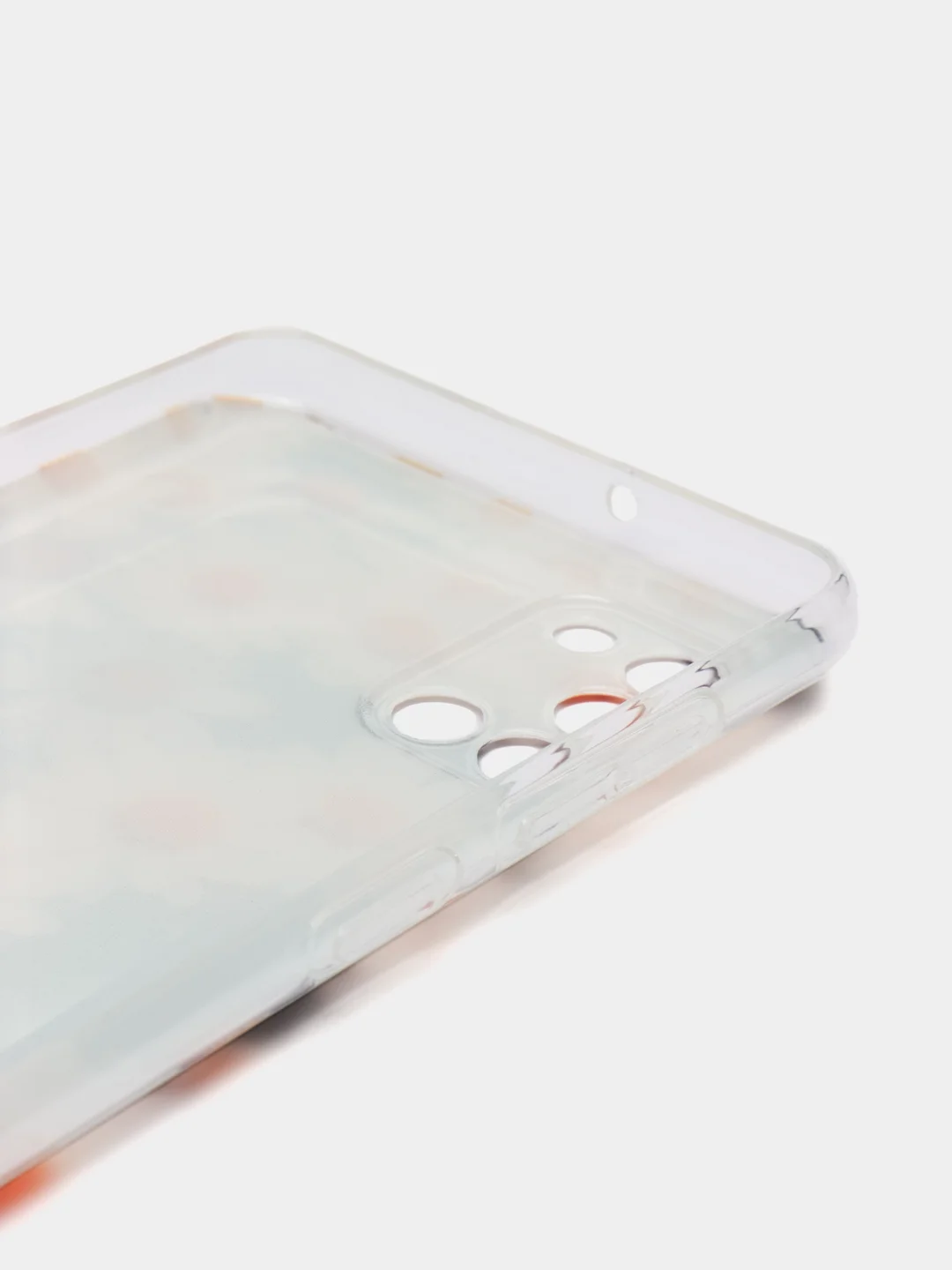 Золотой силиконовый чехол на Samsung Galaxy A31 / Самсунг А31 прозрачный с рисунком, защита камеры