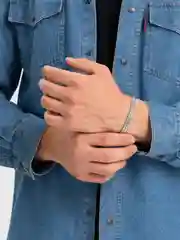 Серебряный браслет мужской с магнитной застежкой