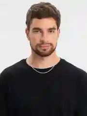 Белый цепь мужская с серебрением