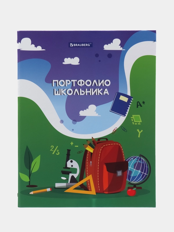 Портфолио для школьника и дошкольника, папка, А4, 4 кольца, обложка твёрдая Brauberg, 115241