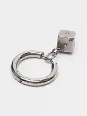 Серебряный серьги кольца с подвеской "Игральный кубик", серьги женские, мужские, сталь, 1 штука