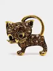 Бронзовый брошь женская "Кошка"