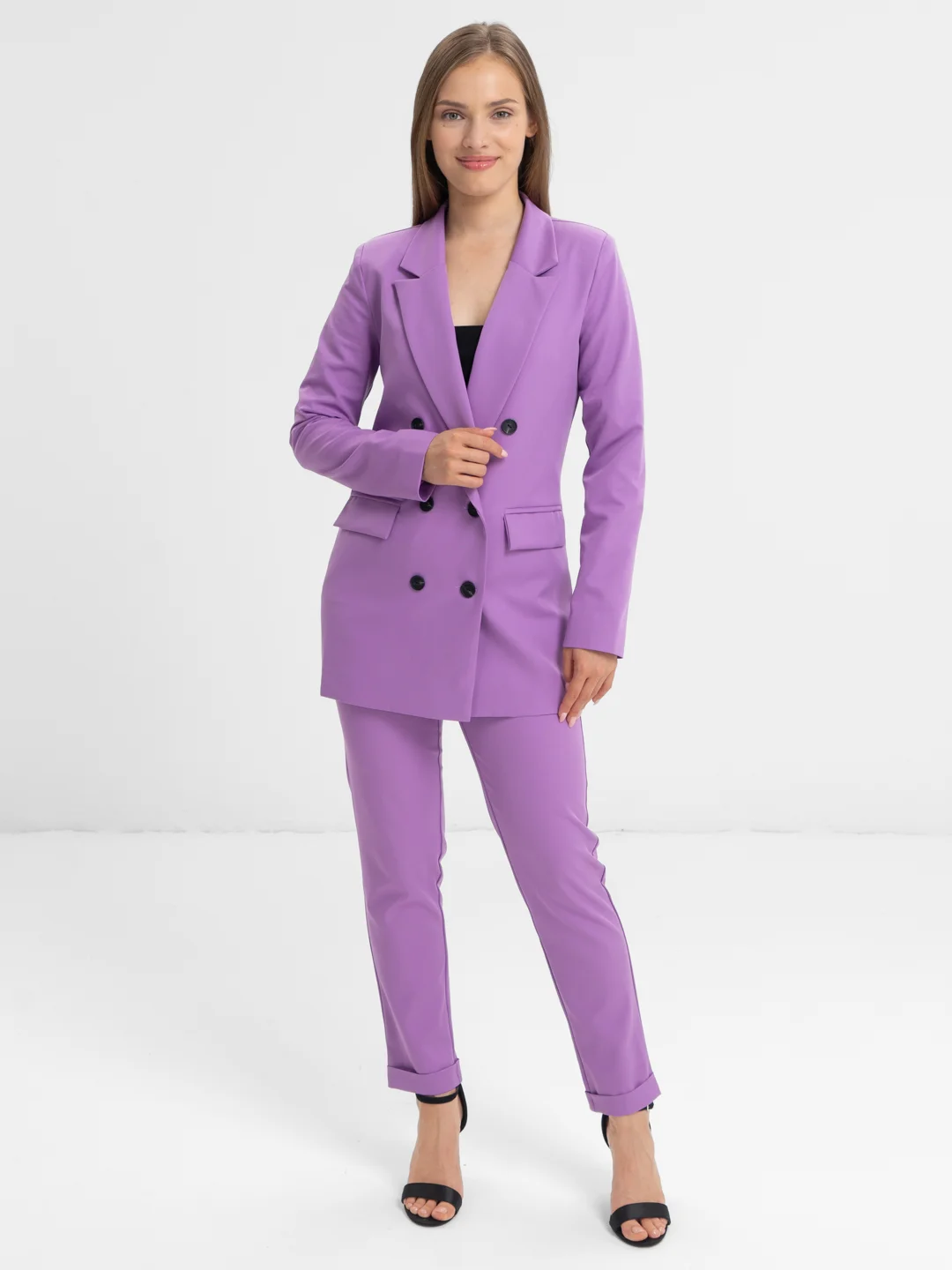 Лавандовый костюм классический деловой женский Blazer