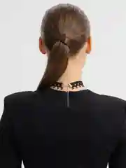 Серебряный чокер на шею, черный, колье с цепочкой, 2 цвета