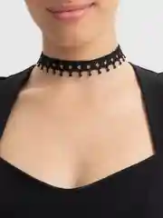 Серебряный чокер на шею, черный, колье с цепочкой, 2 цвета