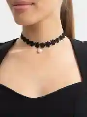 Белый чокер на шею, черный, колье с цепочкой, 2 цвета