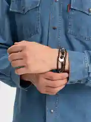 Белый браслет мужской, женский "Инь-Янь"
