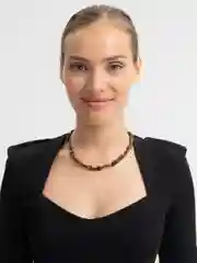 Золотистый хаки бусы из камня