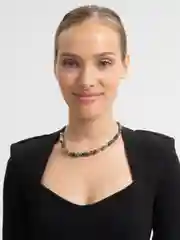 Зелёный хаки бусы из камня