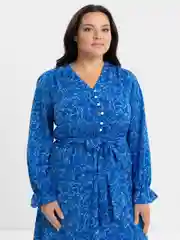 Синий платье женское, большие размеры