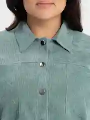Мятный вельветовый костюм женский, большой размер