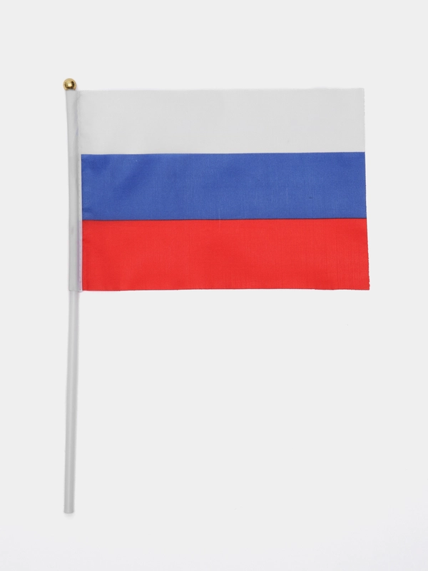 Флаг России, 14 х 21 см, шток 30 см