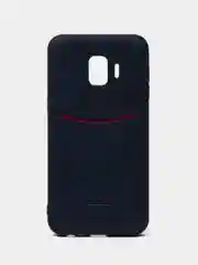 Темно-синий чехол с визитницей, карманом Samsung J2 Core/J2 2018/J4 2018/J4 Core/J6 2018/J6 Plus/J8/A6