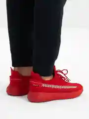 Красный кроссовки мужские, летние дышащие