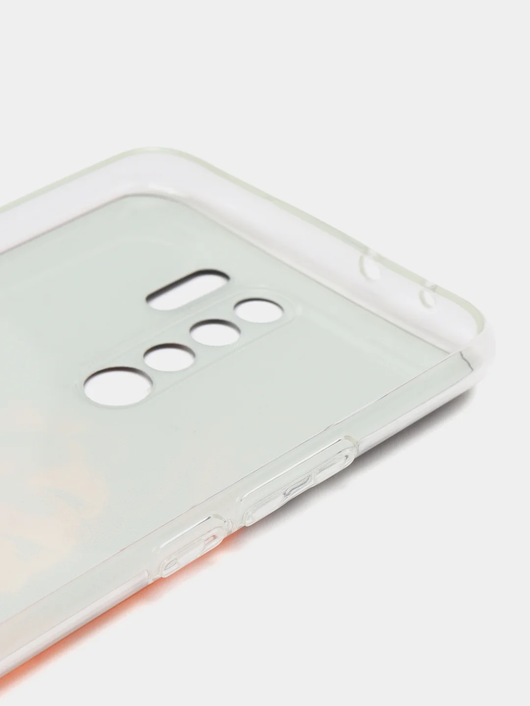 Светло-бежевый силиконовый чехол на Xiaomi Redmi 9 / Сяоми Редми 9 прозрачный, с рисунком, защита камеры