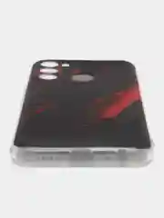 Красный чехол на Tecno Spark Go 2022/8C/9 / Текно Спарк Гоу 2022/8С/9 прозрачный, с рисунком