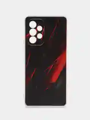 Красный чехол на Samsung Galaxy A53 5G / Галакси А53 5G прозрачный, с рисунком, защита камеры